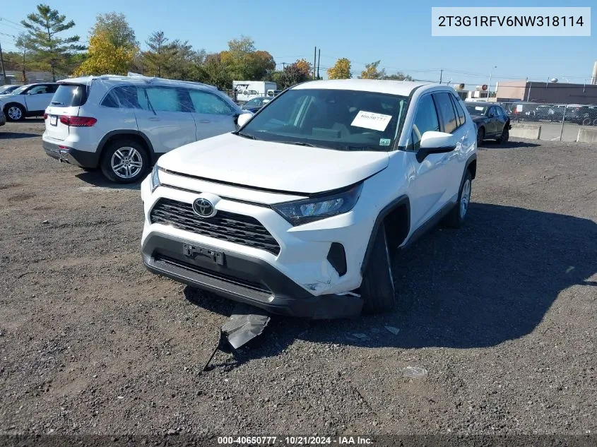 2T3G1RFV6NW318114 2022 Toyota Rav4 Le