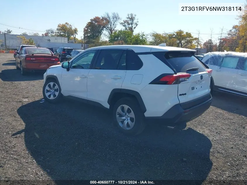 2T3G1RFV6NW318114 2022 Toyota Rav4 Le