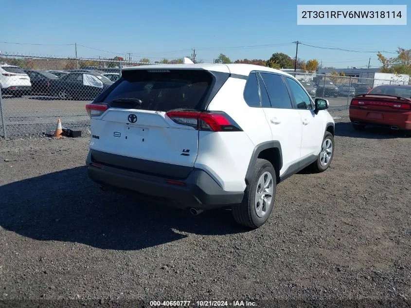 2T3G1RFV6NW318114 2022 Toyota Rav4 Le