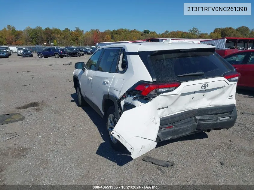 2022 Toyota Rav4 Le VIN: 2T3F1RFV0NC261390 Lot: 40651936