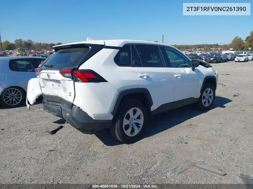 2022 Toyota Rav4 Le VIN: 2T3F1RFV0NC261390 Lot: 40651936