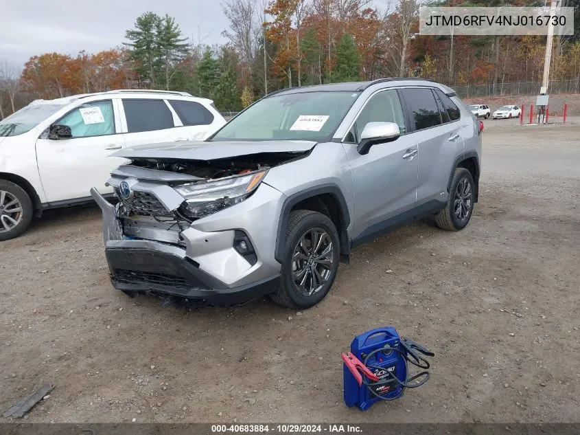 2022 Toyota Rav4 Hybrid Limited VIN: JTMD6RFV4NJ016730 Lot: 40683884