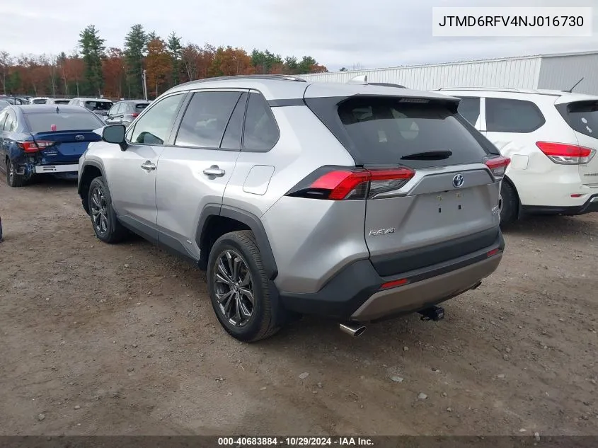 2022 Toyota Rav4 Hybrid Limited VIN: JTMD6RFV4NJ016730 Lot: 40683884