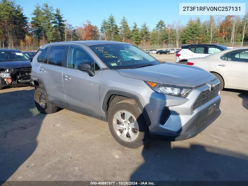 2022 Toyota Rav4 Le VIN: 2T3F1RFV0NC257131 Lot: 40697877