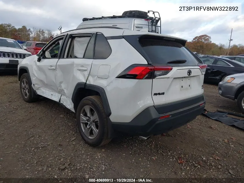 2T3P1RFV8NW322892 2022 Toyota Rav4 Xle