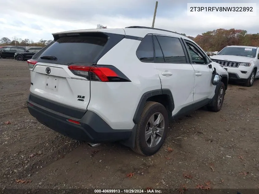 2T3P1RFV8NW322892 2022 Toyota Rav4 Xle