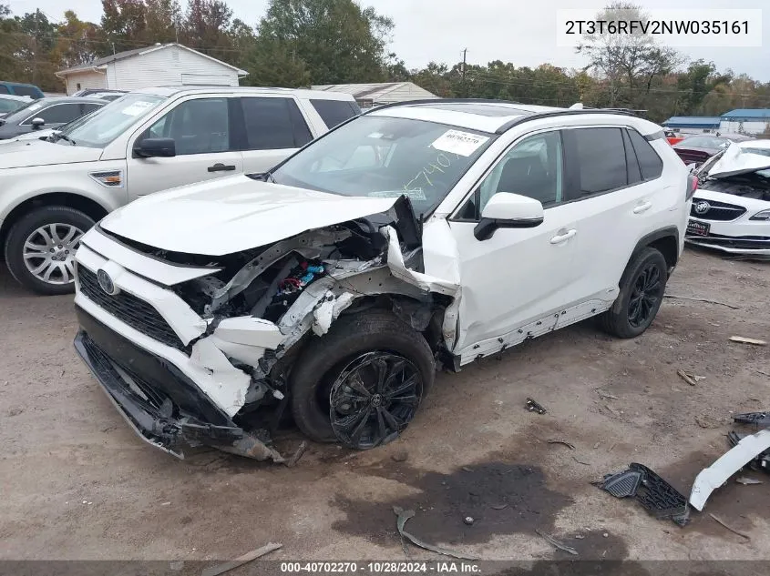 2022 Toyota Rav4 Hybrid Se VIN: 2T3T6RFV2NW035161 Lot: 40702270