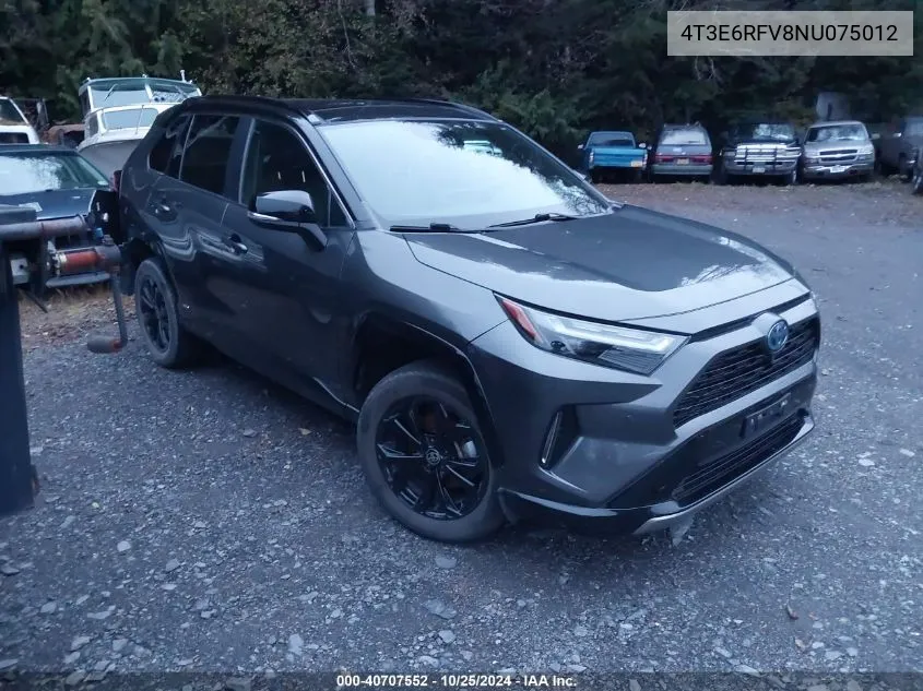 2022 Toyota Rav4 Hybrid Xse VIN: 4T3E6RFV8NU075012 Lot: 40707552