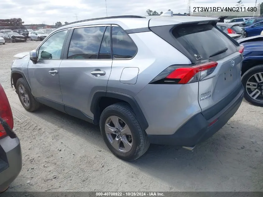 2022 Toyota Rav4 Xle VIN: 2T3W1RFV4NC211480 Lot: 40708922