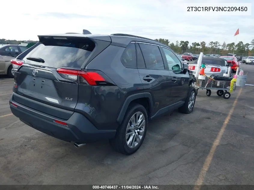 2022 Toyota Rav4 Xle Premium VIN: 2T3C1RFV3NC209450 Lot: 40746437