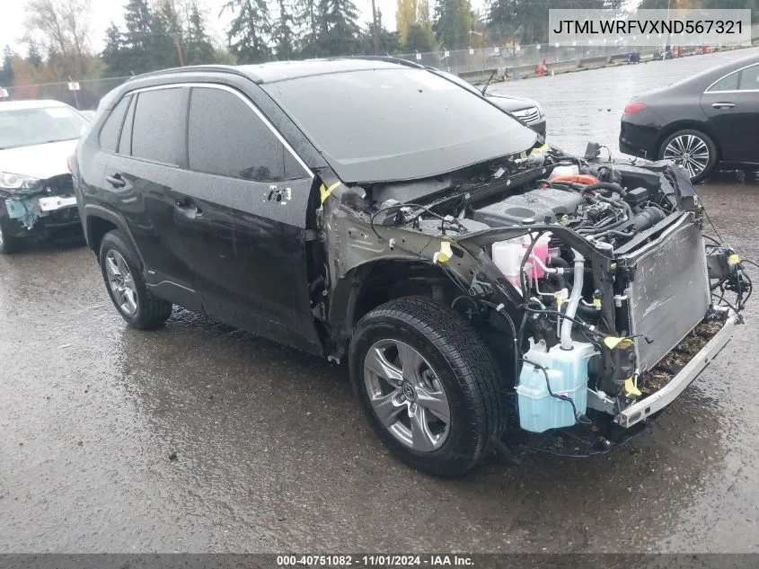 2022 Toyota Rav4 Hybrid Le VIN: JTMLWRFVXND567321 Lot: 40751082