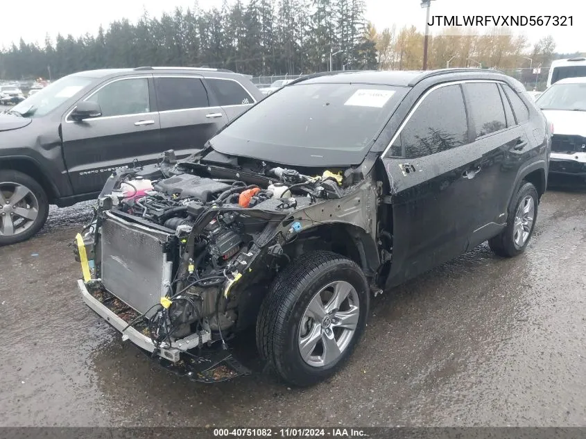 2022 Toyota Rav4 Hybrid Le VIN: JTMLWRFVXND567321 Lot: 40751082