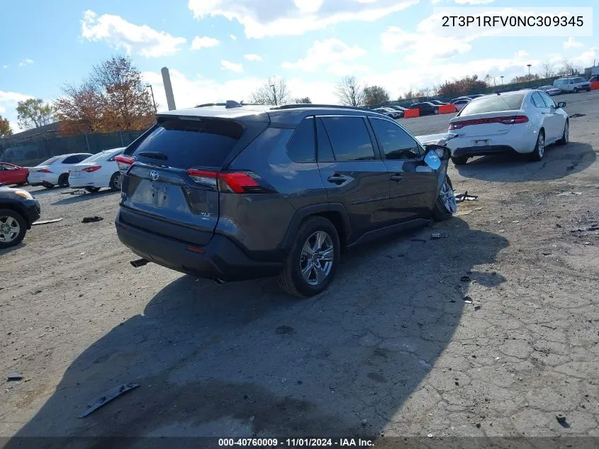 2022 Toyota Rav4 Xle VIN: 2T3P1RFV0NC309345 Lot: 40760009