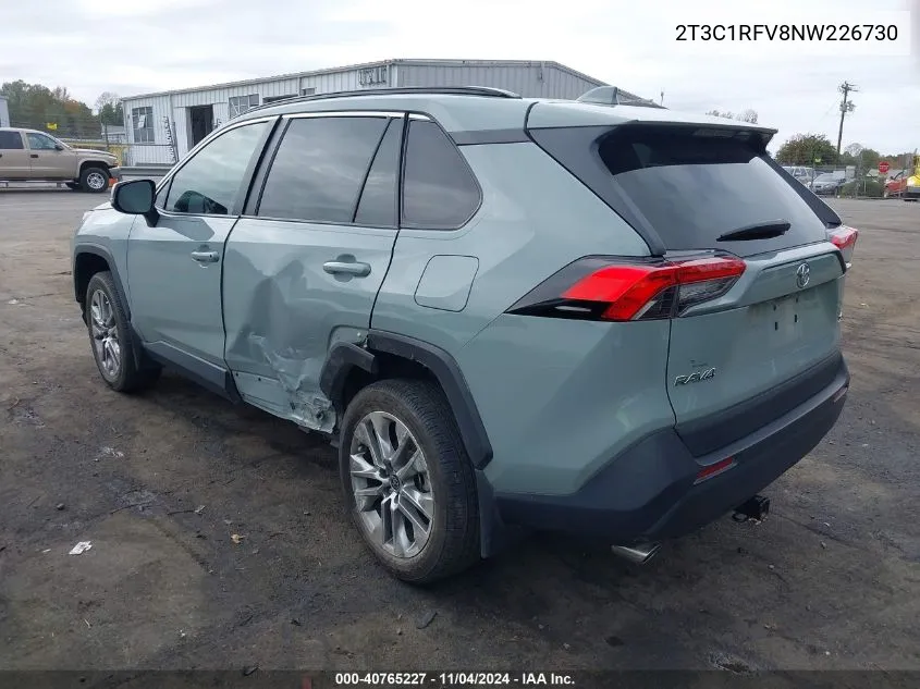 2022 Toyota Rav4 Xle Premium VIN: 2T3C1RFV8NW226730 Lot: 40765227