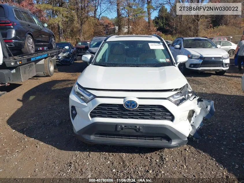 2022 Toyota Rav4 Hybrid Xle Premium VIN: 2T3B6RFV2NW030022 Lot: 40780886