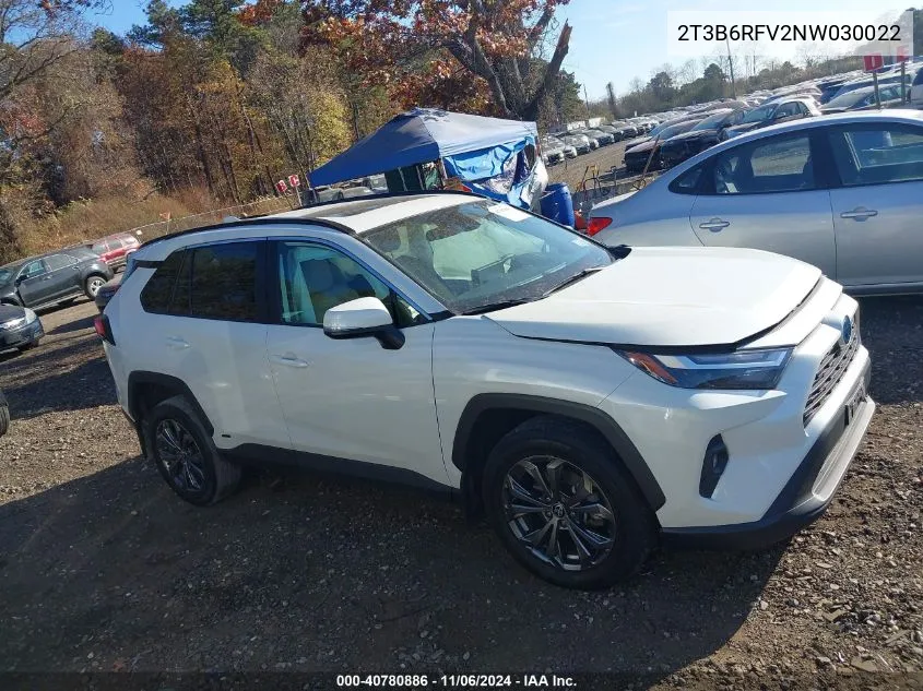 2022 Toyota Rav4 Hybrid Xle Premium VIN: 2T3B6RFV2NW030022 Lot: 40780886