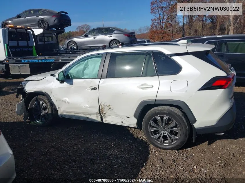 2022 Toyota Rav4 Hybrid Xle Premium VIN: 2T3B6RFV2NW030022 Lot: 40780886