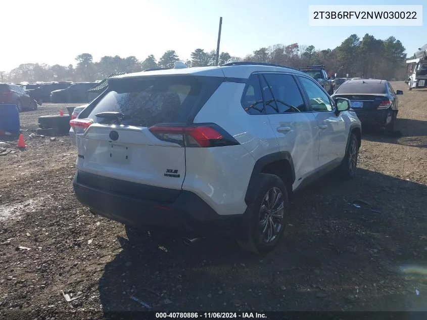 2022 Toyota Rav4 Hybrid Xle Premium VIN: 2T3B6RFV2NW030022 Lot: 40780886