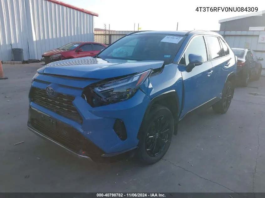 2022 Toyota Rav4 Hybrid Se VIN: 4T3T6RFV0NU084309 Lot: 40798782