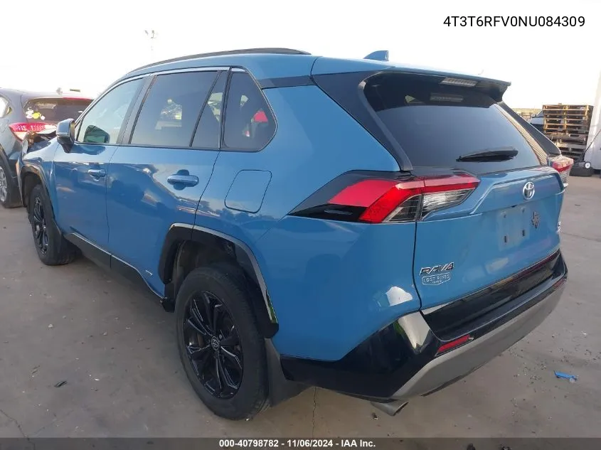 2022 Toyota Rav4 Hybrid Se VIN: 4T3T6RFV0NU084309 Lot: 40798782