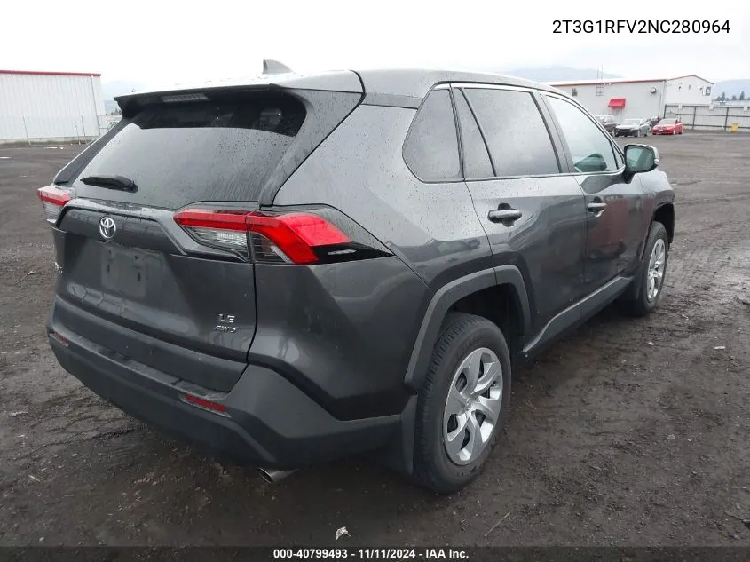 2022 Toyota Rav4 Le VIN: 2T3G1RFV2NC280964 Lot: 40799493