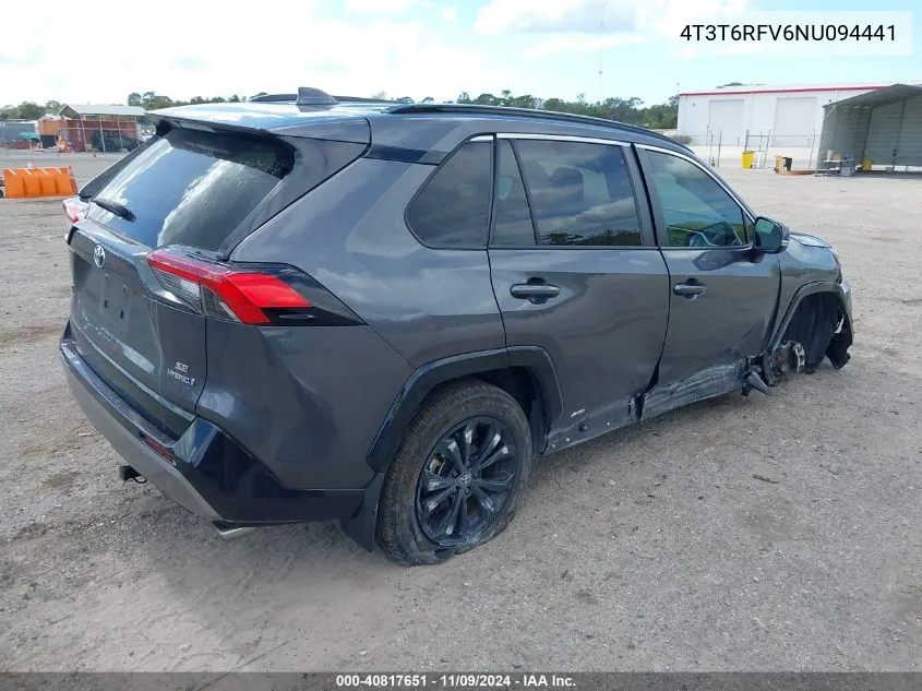 4T3T6RFV6NU094441 2022 Toyota Rav4 Hybrid Se