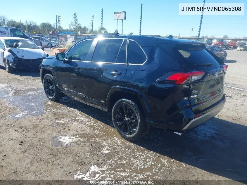 2022 Toyota Rav4 Hybrid Se VIN: JTM16RFV7ND065308 Lot: 40845964