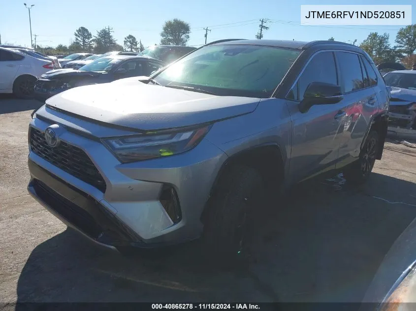 2022 Toyota Rav4 Hybrid Xse VIN: JTME6RFV1ND520851 Lot: 40865278