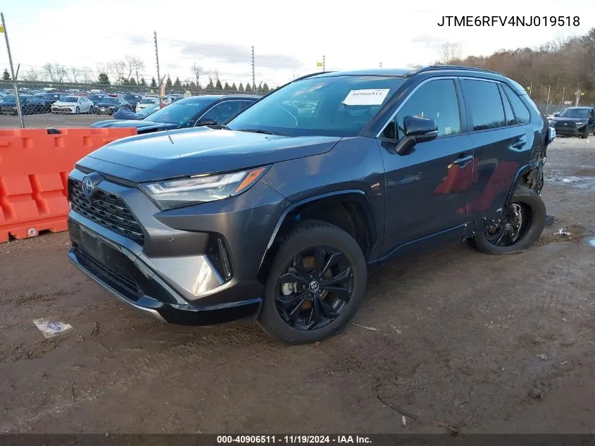 2022 Toyota Rav4 Hybrid Xse VIN: JTME6RFV4NJ019518 Lot: 40906511