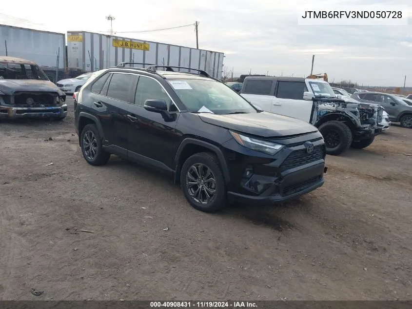 2022 Toyota Rav4 Hybrid Xle Premium VIN: JTMB6RFV3ND050728 Lot: 40908431