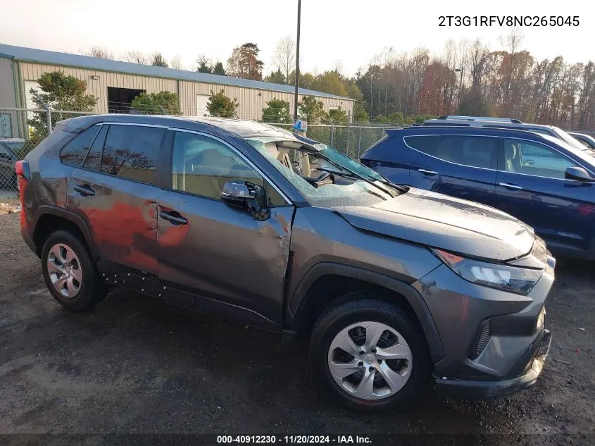 2022 Toyota Rav4 Le VIN: 2T3G1RFV8NC265045 Lot: 40912230