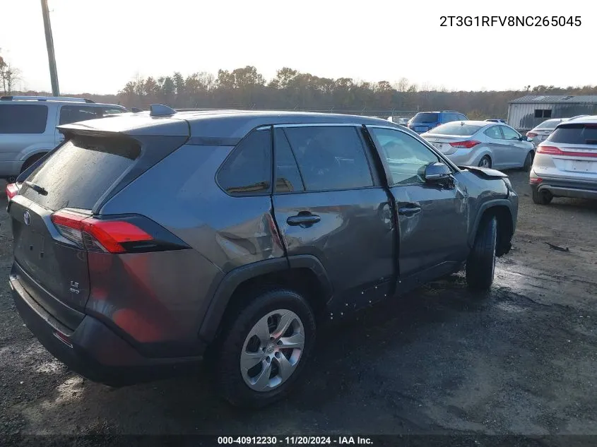 2022 Toyota Rav4 Le VIN: 2T3G1RFV8NC265045 Lot: 40912230