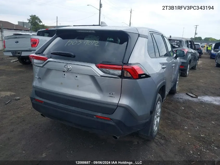 2023 Toyota Rav4 VIN: 2T3B1RFV3PC343194 Lot: 12088687