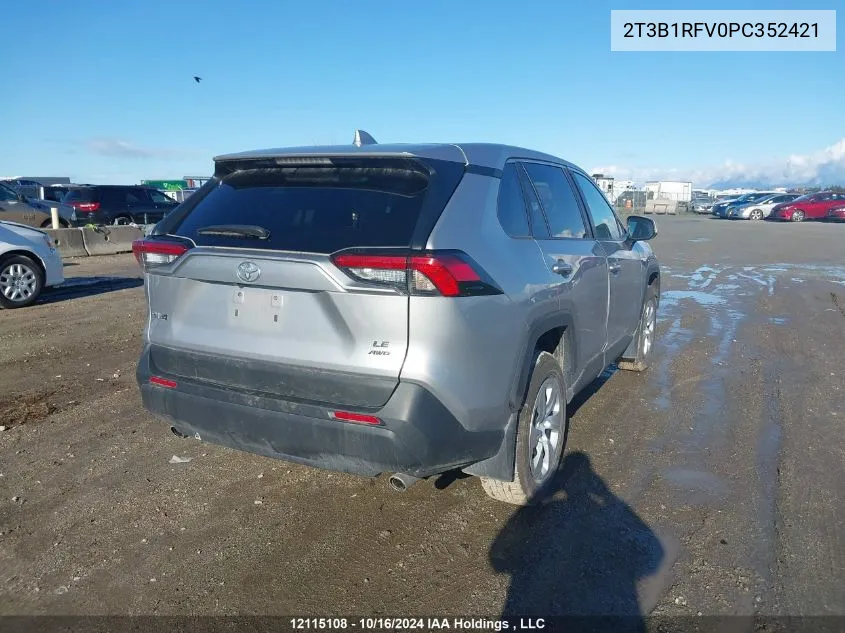 2023 Toyota Rav4 Le VIN: 2T3B1RFV0PC352421 Lot: 12115108