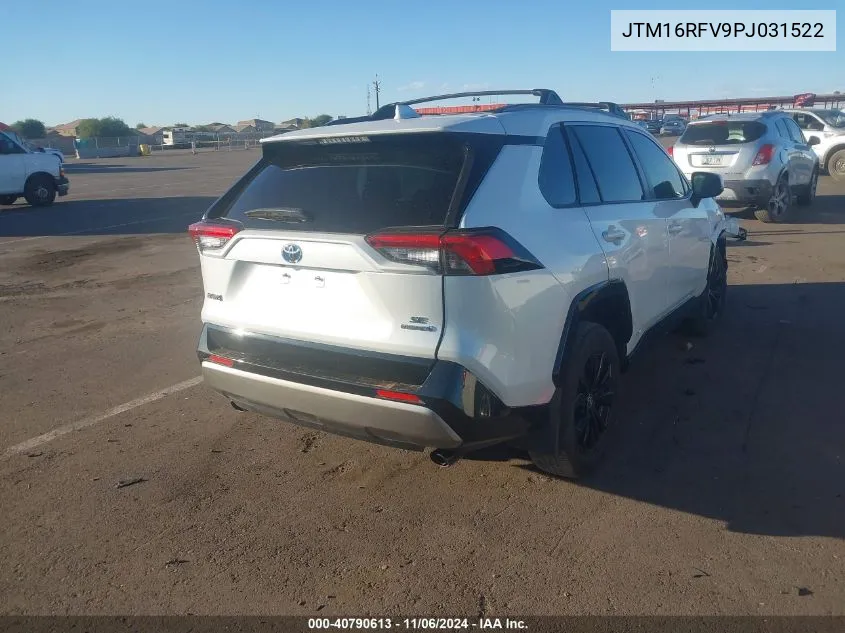 2023 Toyota Rav4 Hybrid Se VIN: JTM16RFV9PJ031522 Lot: 40790613