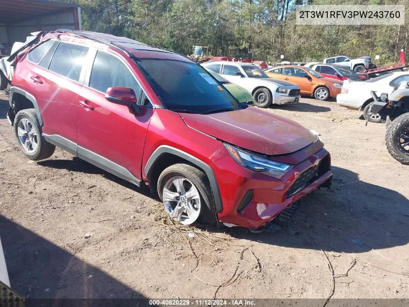 2023 Toyota Rav4 Xle VIN: 2T3W1RFV3PW243760 Lot: 40820229