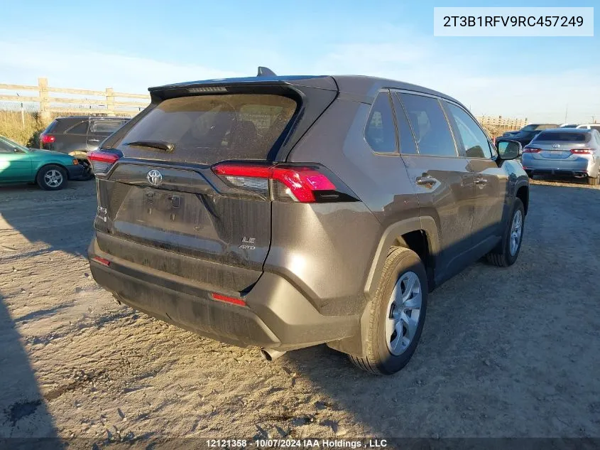 2024 Toyota Rav4 Le VIN: 2T3B1RFV9RC457249 Lot: 12121358