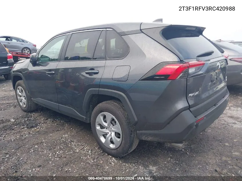 2024 Toyota Rav4 Le VIN: 2T3F1RFV3RC420988 Lot: 40478699