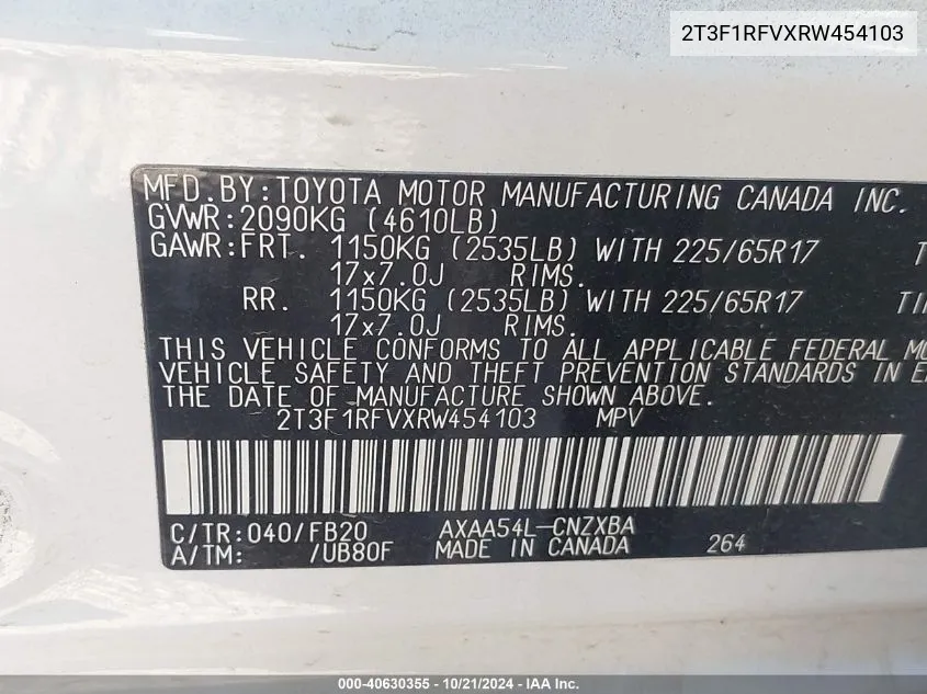 2T3F1RFVXRW454103 2024 Toyota Rav4 Le