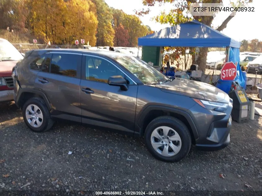 2024 Toyota Rav4 Le VIN: 2T3F1RFV4RC408932 Lot: 40686902