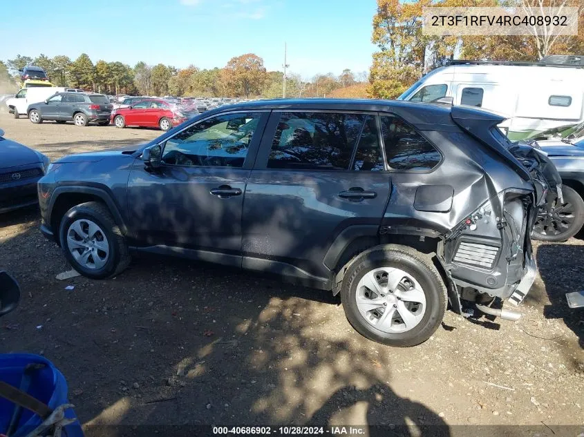 2024 Toyota Rav4 Le VIN: 2T3F1RFV4RC408932 Lot: 40686902