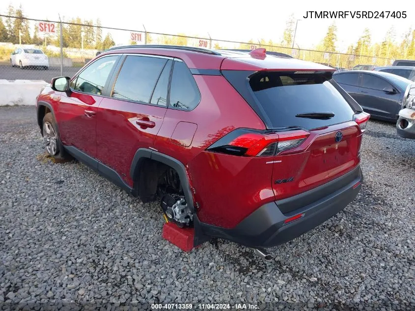 2024 Toyota Rav4 Hybrid Xle VIN: JTMRWRFV5RD247405 Lot: 40713359