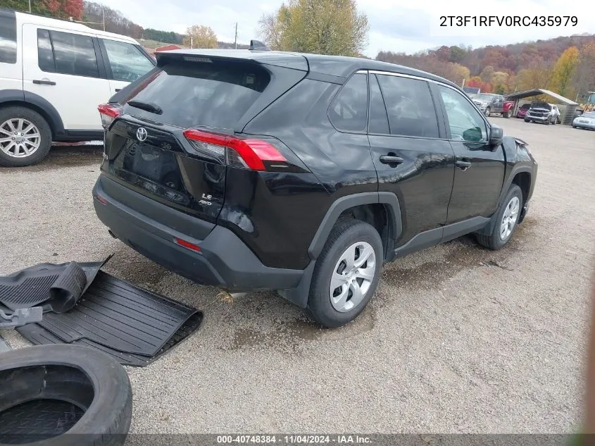 2024 Toyota Rav4 Le VIN: 2T3F1RFV0RC435979 Lot: 40748384