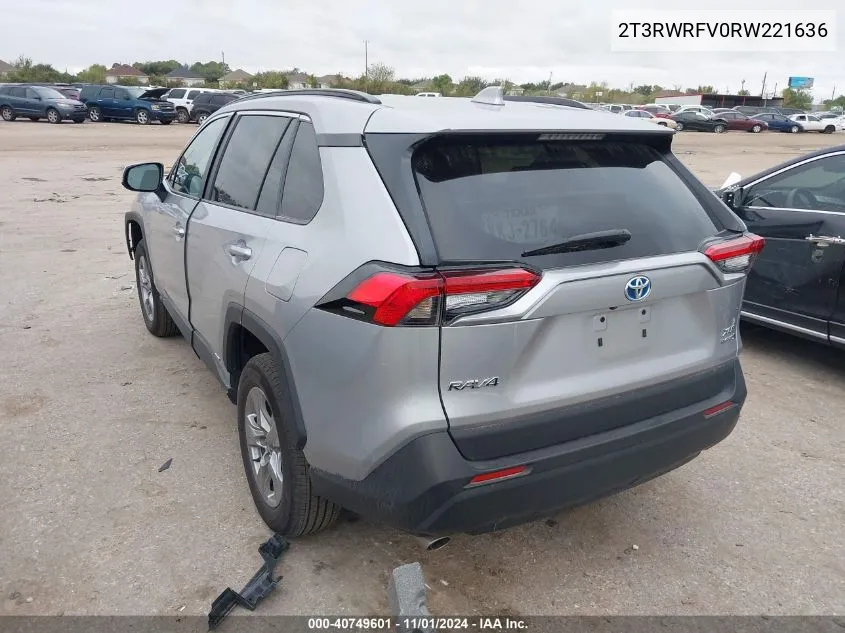 2024 Toyota Rav4 Hybrid Xle VIN: 2T3RWRFV0RW221636 Lot: 40749601