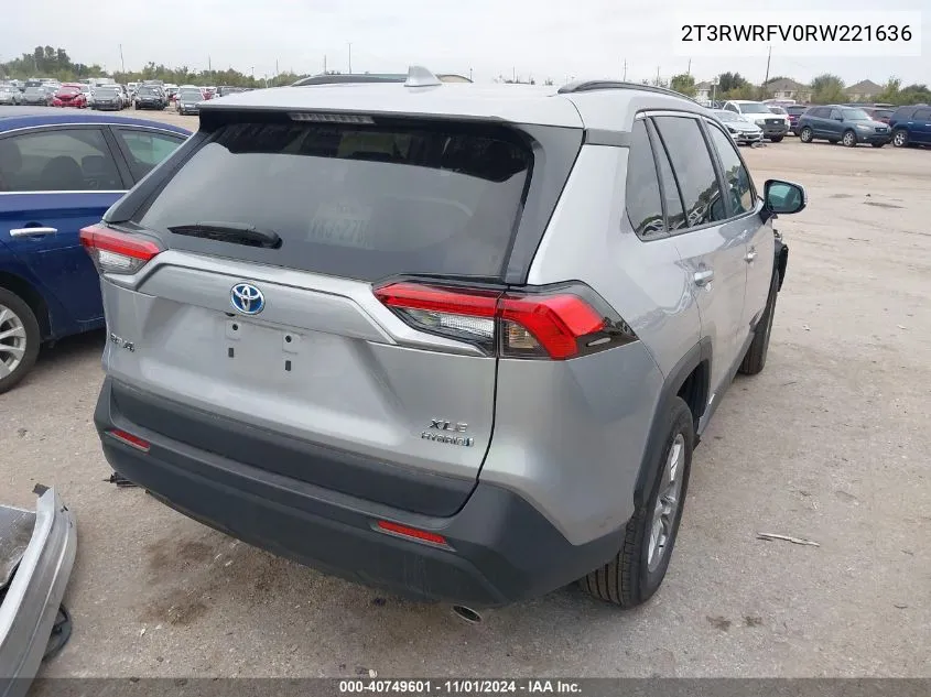 2024 Toyota Rav4 Hybrid Xle VIN: 2T3RWRFV0RW221636 Lot: 40749601