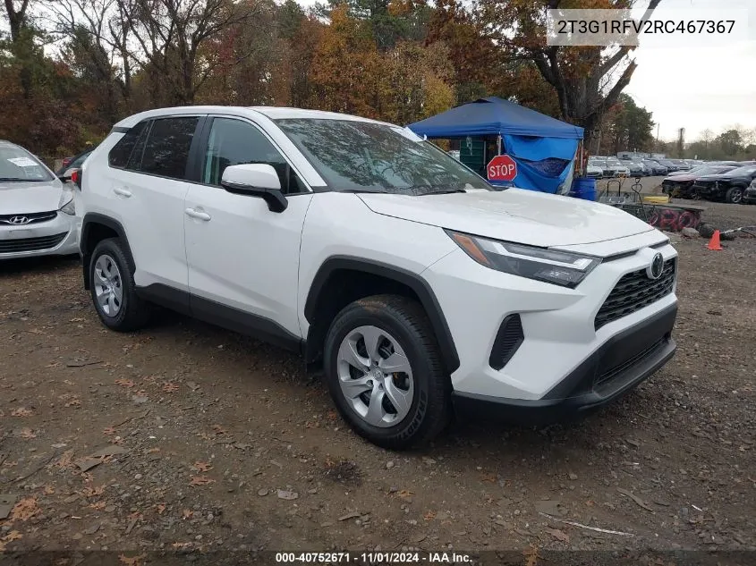 2024 Toyota Rav4 Le VIN: 2T3G1RFV2RC467367 Lot: 40752671