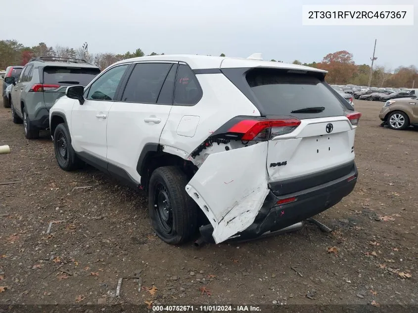 2024 Toyota Rav4 Le VIN: 2T3G1RFV2RC467367 Lot: 40752671