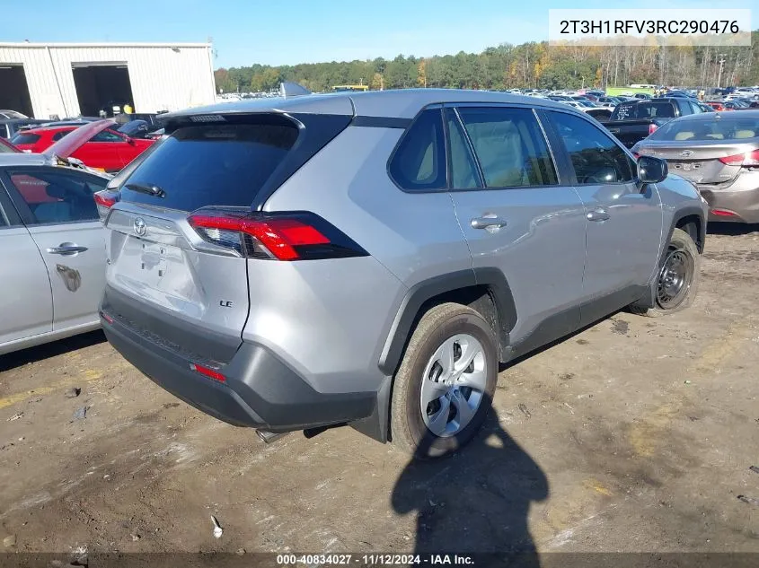 2024 Toyota Rav4 Le VIN: 2T3H1RFV3RC290476 Lot: 40834027