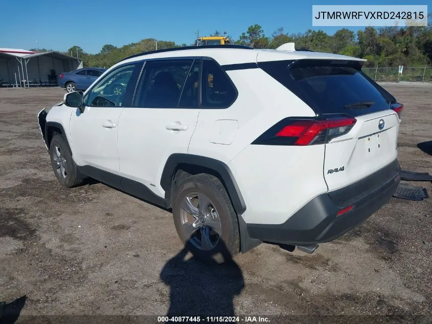 2024 Toyota Rav4 Hybrid Xle VIN: JTMRWRFVXRD242815 Lot: 40877445