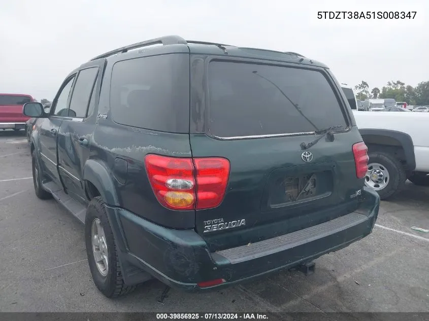 5TDZT38A51S008347 2001 Toyota Sequoia Limited V8